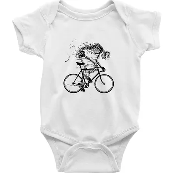 Kojenecký body Gravel Bike - kostra - Body kojenecké s krátkým rukávem - Krátký r. 12-18 měs ( Bílá )