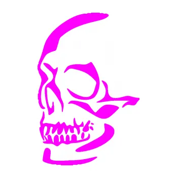 Samolepicí dekorace na vozidlo Lebka 052 levá (72 - Fluorescentní růžová) SAMOLEPKA NA AUTO, NÁLEPKA, FÓLIE, POLEP, TUNING, VLASTNÍ TEXT, TISK, AUTOSAMOLEPKY.cz, POLEPY, OBRÁZEK, LOGO, 3D STICKERS