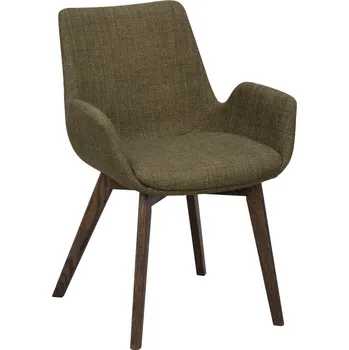 Jídelní židle ROWICO Zelená jídelní židle DRIMSDALE s tmavě hnědými nohami 120802