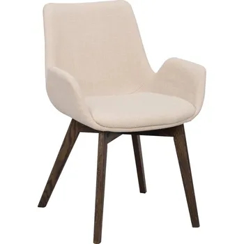 Jídelní židle ROWICO Béžová jídelní židle DRIMSDALE s tmavě hnědými nohami 120806