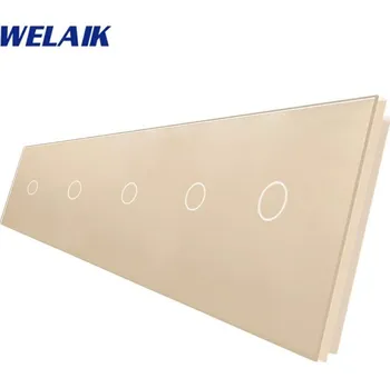 vypínač WELAIK pětinásobný panel vypínače skleněný 1+1+1+1+1 - ivory cream