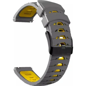 Příslušenství k chytrým hodinkám eses Silikonový vzorkovaný řemínek - Šedo žlutý, 22 mm