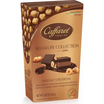 Cukrovinka Italská bonboniéra CAFFAREL 165 g SIGNATURE COLLECTION - HOŘKÁ (hořký nugát & oříšek v hořkém nugátu / BEZLEPKOVÉ)
