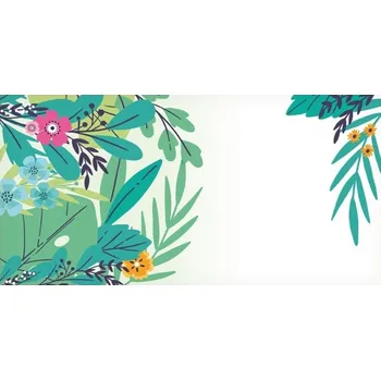 Obálka Obálka DL C-030 - Květy a listí zelená