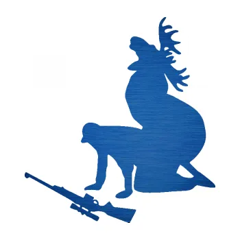 Samolepící dekorace SAMOLEPKA Los a lovec levá (65 - škrábaný kov modrý) NA AUTO, NÁLEPKA, FÓLIE, POLEP, TUNING, VLASTNÍ TEXT, TISK, AUTOSAMOLEPKY.cz, POLEPY, OBRÁZEK, LOGO, SAMOLEPKY