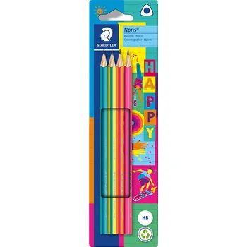 Grafitová tužka Staedtler Staedtler, 118 BK4 HA, Happy set, sada ergonomických grafitových tužek, HB, 4 ks