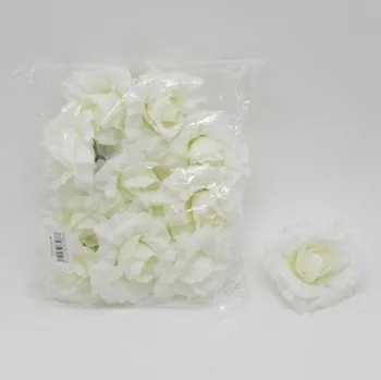 umělá květina Růže hlava textil 12ks/8cm bílá