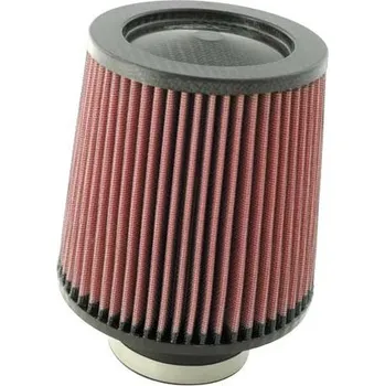 Filtr pro motocykl K&N univerzální kulatý zkosený filtr se vstupem 76 mm a výškou 152 mm, karbonový vrchlík