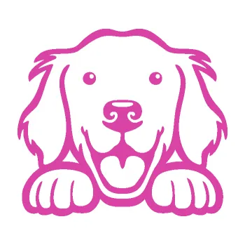 Polep vozidla Pes 175 pravá hlavička vykukuje (16 - růžová) SAMOLEPKA NA AUTO, NÁLEPKA, FÓLIE, POLEP, TUNING, VLASTNÍ TEXT, TISK, AUTOSAMOLEPKY.cz, POLEPY, OBRÁZEK, LOGO, 3D STICKERS