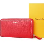 Luxusní celozipová kožená peněženka Gianni Conti 2868 tmavěkorálová