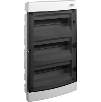 Rozvaděč Noark 106170 PNF-HW 36T Plastová rozvodnice, průhledné dveře, pro montáž do dutých stěn, montáž pod omítku, IP40, 3 řady, 3x12 modulů (PNF-HW 36T)