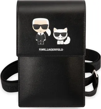 Pouzdro na mobilní telefon Karl Lagerfeld Saffiano Karl and Choupette Wallet Phone Bag černé