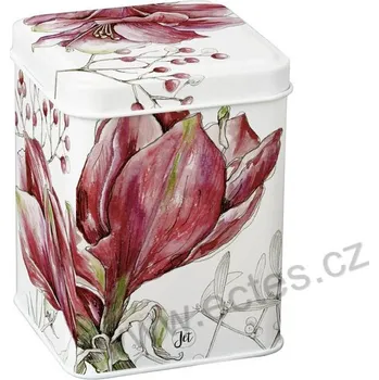 Dóza na potraviny IHR WINTER AMARYLLIS plechová dóza na čaj 7420 rozkvetlé růžové květy amarylky