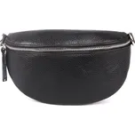 Dámská černá kožená ledvinka Vera Pelle no. 11 - stříbrné aplikace