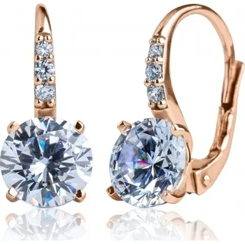 Náušnice Couple, Elegantní náušnice Joyce, růžové zlato se zirkony, 6680220-4-0-1