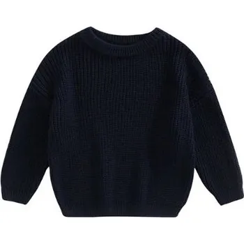 Chlapecký svetr Dětský podzimní pletený svetřík pro nejmenší Barva: tmavě modrá, Velikost: 120/3-4T