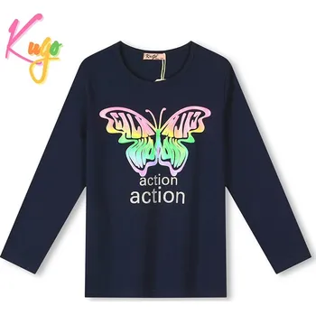 DÍVČÍ TRIČKO černé Kugo TM7225 (Dívčí tričko dlouhý rukáv)