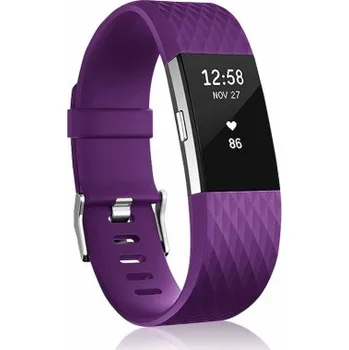 Řemínek na hodinky BSTRAP | BStrap Silicone Diamond (Small) reminek na Fitbit Charge 2, purple (SFI002C27)