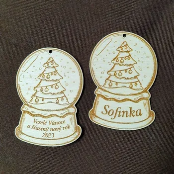 Vánoční dekorace Vánoční dekorace Sněhová koule - Stromeček s vlastním jménem nebo nápisem