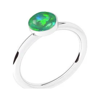 Prsten NUBIS® Stříbrný prsten s opálem - velikost 52 - NBP42-OP11-52