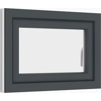 Okno plastové okno 90x60 cm, jednokřídlé, antracit/bílé, PREMIUM 7000 (rozměr 90x60 cm, otevírací a výklopné)