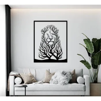 Vsepropejska Strom života lev dekorace na zeď Rozměr (cm): 38 x 30, Dekor: Černá