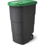 Koš plastový WHEELER na tříděný odpad, objem 90 l, nádoba antracit/víko zelené