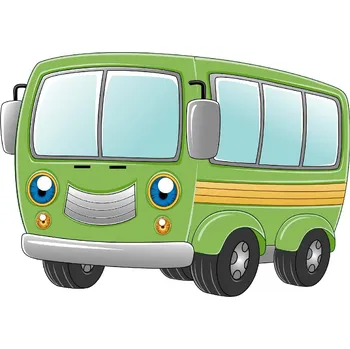 Fototapeta DIMEX | Vliesová fototapeta Dětská dodávka MS-5-1420 | 375 x 250 cm| zelená, modrá, žlutá + Vliesová fototapeta na stěnu DIMEX Dětská dodávka MS51420 v rozměru 375 x 250 cm + lepidlo zdarma