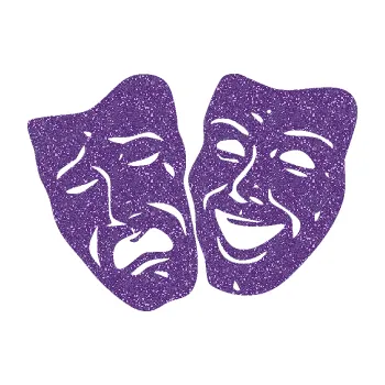 Samolepící dekorace SAMOLEPKA Masky tváře 001 levá veselý a smutný (87 - Ultra Metalic fialová) NA AUTO, NÁLEPKA, FÓLIE, POLEP, TUNING, VLASTNÍ TEXT, TISK, AUTOSAMOLEPKY.cz, POLEPY, OBRÁZEK, LOGO, SAMOLEPKY