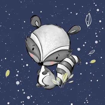 Teplákovina Mývalek na navy, PZL, panel (E) (Panely a ladící metráž)