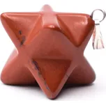 Milujeme Kameny Jaspis červený – Merkaba – tromlovaný kámen – přívěsek 240020