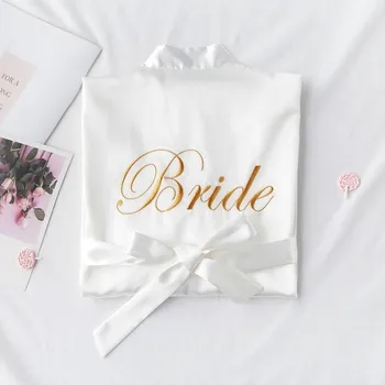 Dámský župan Saténový dámský župan pro nevěstu - Bride M