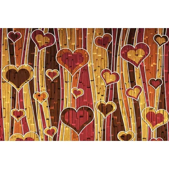 Fototapeta DIMEX | Vliesová fototapeta Romantická srdce MS-5-1457 | 375 x 250 cm| červená, žlutá, oranžová, hnědá + Vliesová fototapeta na stěnu DIMEX Romantická srdce MS51457 v rozměru 375 x 250 cm + lepidlo zdarma
