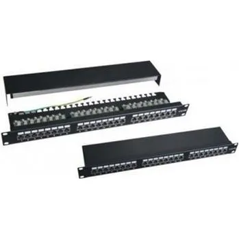Patch panel 19" Patch panel XtendLan 24port, STP, Cat5E, duální svorkovnice, černý