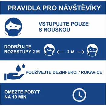 samolepka Pravidla pro návštěvníky noste roušky samolepka