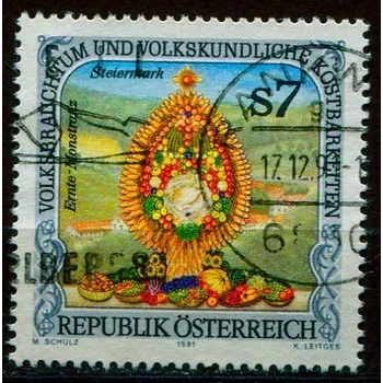 Poštovní známka (1991) MiNr. 2043 - O - Rakousko - Sklizeň monstrance, Štýrsko