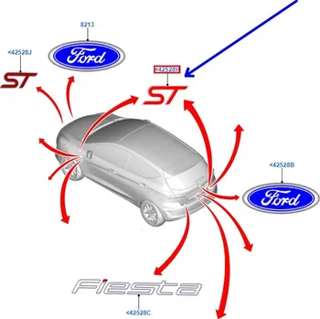 Znak automobilu Zadní/boční znak ST Ford Fiesta