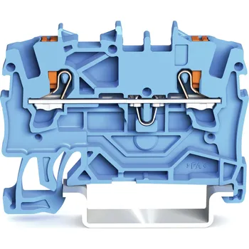 modulární přístroj a rozvaděč WAGO Svorka 2201-1204 2vodičová průchozí s ovládacím tlačítkem 1,5 mm², modrá 2201-1204
