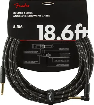 Fender Deluxe Series 18,6 Instrument Cable Angled Black Tweed