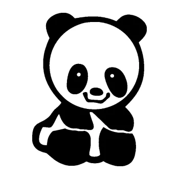 Samolepící dekorace SAMOLEPKA Panda 009 pravá baby (01 - černá) NA AUTO, NÁLEPKA, FÓLIE, POLEP, TUNING, VLASTNÍ TEXT, TISK, AUTOSAMOLEPKY.cz, POLEPY, OBRÁZEK, LOGO, SAMOLEPKY