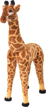 Plyšová hračka vidaXL Stojící žirafa 86 cm žlutá/hnědá