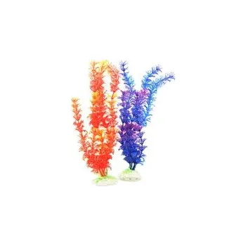 Dekorace do akvária Tatrapet akvarijní rostlina na kartě 20 - 28 cm, 1x oranžová, 1x modrá