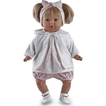 Panenka Realistické miminko - holčička Alina v kabátku s kapucou od španělské firmy Marina & Pau (Alina Vichy - 45 cm)