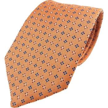 Kravata HEDVA ČESKÝ BROKÁT Kravata ČH 7 cm kytička oranžová/modrá