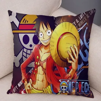 Made in Japan Povlak na polštář v japonském Anime stylu - One Piece - Monkey s kloboukem 45x45 cm