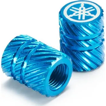 Zavazadlo na motocykl Yamaha Hliníková čepička ventilku se vzorem šroubovice - sada Barva: Modrá