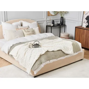 deka Deka krémově bílá polyester 150 x 200 cm přikrývka na postel se vzorem zlatých hvězd obývací pokoj ložnice Beliani