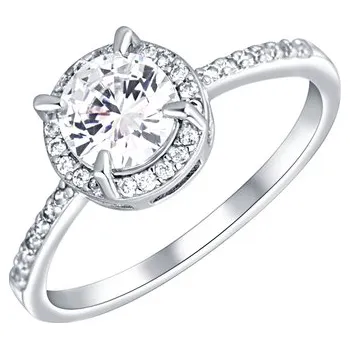 Prsten Zlatnictví Helios Stříbrný prsten s výrazným zirkonem Velikost: 60, Váha: 2,25g