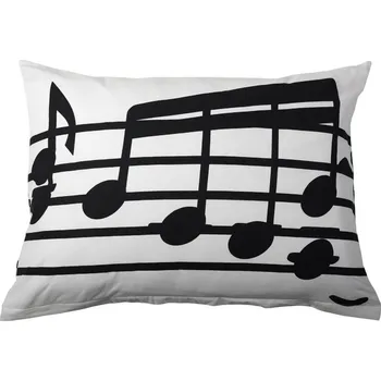 Polštář SCANquilt povlak KLASIK melody bíločerná 50 x 70 cm