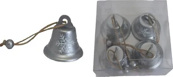 Vánoční dekorace Morex K2916-28 zvonek kovový 4 ks